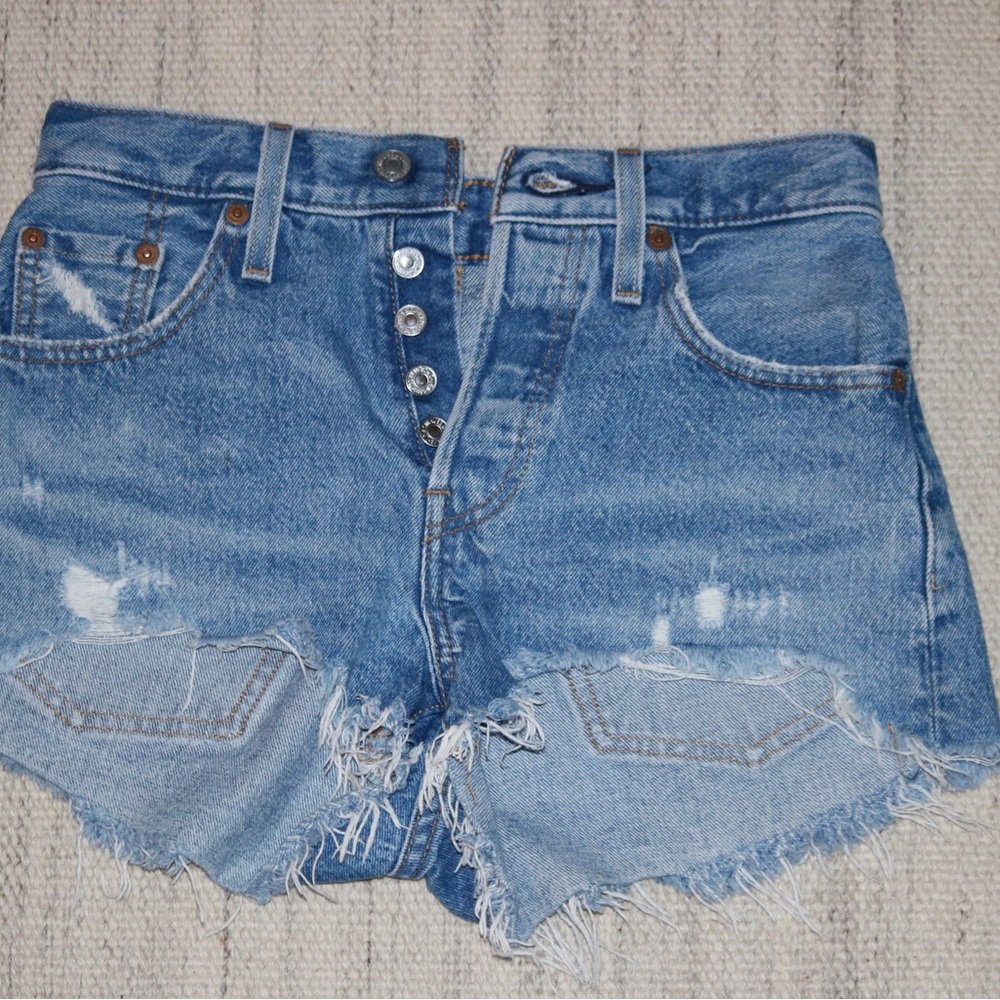 Levi's Distressed Blue Jean Shorts